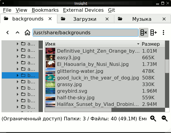 Файловый менеджер Insight