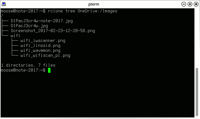 Пример использования rclone tree